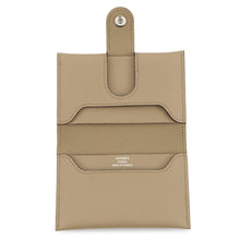 将图像加载到图库查看器中，HERMES RMS Card Case Beige de Weimar Evercolor
