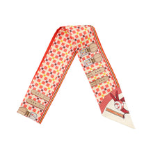 将图像加载到图库查看器中，HERMES Evolution of the Twilly carriage Grenadine/Vanilla/Beige Silk100%
