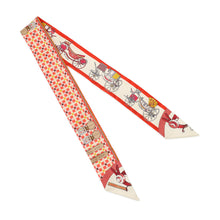 将图像加载到图库查看器中，HERMES Evolution of the Twilly carriage Grenadine/Vanilla/Beige Silk100%
