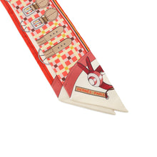 将图像加载到图库查看器中，HERMES Evolution of the Twilly carriage Grenadine/Vanilla/Beige Silk100%

