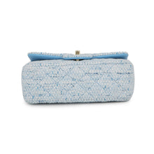Load image into Gallery viewer, CHANEL Mini Matelasse Single Flap ChainShoulder Bag Blue/White/SilverA69900 Tweed Size 20

