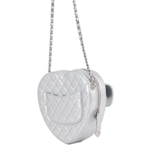 Load image into Gallery viewer, CHANEL Matelasse Heart Shape ChainShoulder Bag SilverAS5764-B21928-NF635 MetalicLambskin
