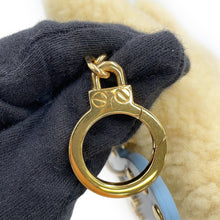 将图像加载到图库查看器中，CELINE Triomphe Pom Pom Bag Charm Natural/Pale Blue49J663GVS.02VP Shearling Leather
