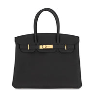 HERMES Birkin Black Togo Leather Size 30