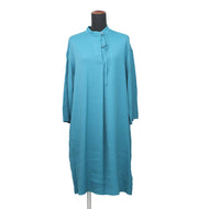 HERMES Skipper One Piece Size 40 Blue Rayon57% Silk43%