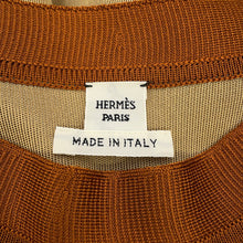 Load image into Gallery viewer, HERMES Twillaine Dress Panoplie Tout Cuir Size 40 Brown/Beige4E2825DV Silk Nylon Polyurethane
