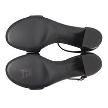 Load image into Gallery viewer, HERMES Sandals Marquise 50 Black/Plu Noir Calf Leather Toile H Size 35 1/2
