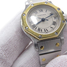 将图像加载到图库查看器中，CARTIER Santos Octagon SM W25mm Stainless Steel K18YG Ivory DialW2001683
