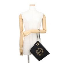 Load image into Gallery viewer, SAINT LAURENT PARIS Rive Gauche EmbroideryPouch Black/Gold710435BWTPW1055 Wool Leather
