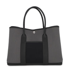 Load image into Gallery viewer, HERMES Garden Party Ardoise/Black Negonda Leather Toile Military Size PM
