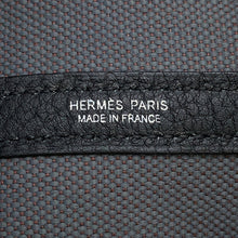 Load image into Gallery viewer, HERMES Garden Party Ardoise/Black Negonda Leather Toile Military Size PM
