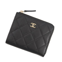 将图像加载到图库查看器中，CHANEL L-shaped zipper compact wallet BlackAP3999-B10583-C3906 Caviar Leather
