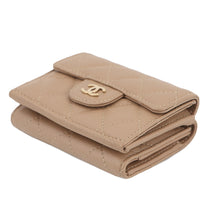 将图像加载到图库查看器中，CHANEL Tri-fold compact wallet BeigeAP0230 Caviar Leather

