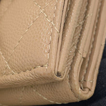 将图像加载到图库查看器中，CHANEL Tri-fold compact wallet BeigeAP0230 Caviar Leather
