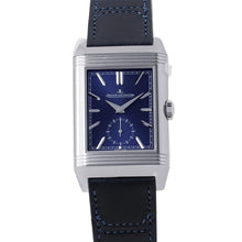 将图像加载到图库查看器中，JAEGER-LE COULTRE Reverso Tribute Duo Small Seconds H47mm×W28.3mm Stainless Steel Leather Blue/Silver DialQ3988481
