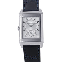 将图像加载到图库查看器中，JAEGER-LE COULTRE Reverso Tribute Duo Small Seconds H47mm×W28.3mm Stainless Steel Leather Blue/Silver DialQ3988481
