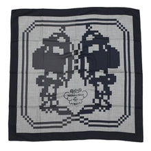 将图像加载到图库查看器中，HERMES Carre H 100 Brides de Gala Pixel Size 100 Gris Cine / Anthracite / Marine Fonce Cashmere70% Silk30%
