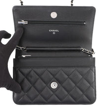 Load image into Gallery viewer, CHANEL Matelasse Classic Chain Wallet BlackAP0250-Y01588-C3906 Caviar Leather
