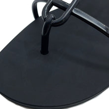 Load image into Gallery viewer, HERMES Mykonos Sandals Black Rubber Size 36
