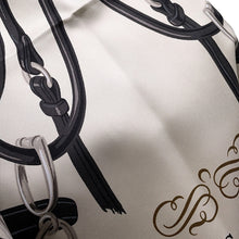 将图像加载到图库查看器中，HERMES Carre Brid de Gala Size 90 Black/Claim/Gold Silk100%
