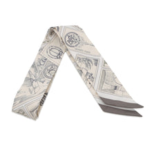 将图像加载到图库查看器中，HERMES Twilly Fauve Stamp Enthusiast Parchement/Graphite/Gray Silk100%
