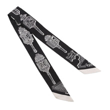将图像加载到图库查看器中，HERMES Twilly Merveilleuse Lantern Black/White Silk100%
