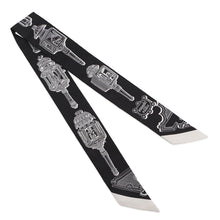 将图像加载到图库查看器中，HERMES Twilly Merveilleuse Lantern Black/White Silk100%

