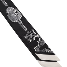 将图像加载到图库查看器中，HERMES Twilly Merveilleuse Lantern Black/White Silk100%
