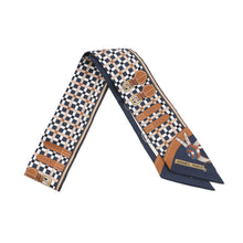 将图像加载到图库查看器中，HERMES Evolution of the Twilly carriage Marine/Camel/White Silk100%

