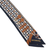 将图像加载到图库查看器中，HERMES Evolution of the Twilly carriage Marine/Camel/White Silk100%
