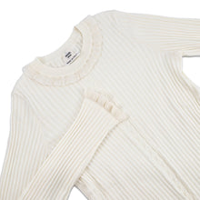 Load image into Gallery viewer, HERMES Frill neck knit Size 36 Ivory6E2683DI Silk50% Cotton38% Polyurethane3% Nylon9%
