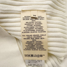Load image into Gallery viewer, HERMES Frill neck knit Size 36 Ivory6E2683DI Silk50% Cotton38% Polyurethane3% Nylon9%

