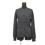 HERMES Medor Wood Button Cardigan Size 34 Gray5H2736DP Cashmere70% Silk30%