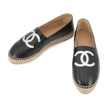 将图像加载到图库查看器中，CHANEL CC Logo espadrilles Black/SilverG29762 Patent Leather Raffia Size 37
