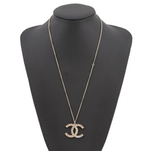 将图像加载到图库查看器中，CHANEL CC Logo Necklace Gold/Transparent Gold Plated Rhinestone
