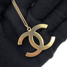 将图像加载到图库查看器中，CHANEL CC Logo Necklace Gold/Transparent Gold Plated Rhinestone
