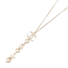 Load image into Gallery viewer, CHANEL CC Logo Star/Heart/No. 5 Motif Necklace Gold/Transparent Gold Plated Faux Pearl Rhinestone
