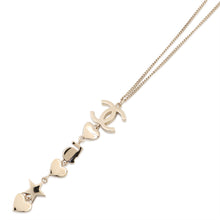 Load image into Gallery viewer, CHANEL CC Logo Star/Heart/No. 5 Motif Necklace Gold/Transparent Gold Plated Faux Pearl Rhinestone
