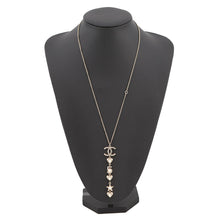Load image into Gallery viewer, CHANEL CC Logo Star/Heart/No. 5 Motif Necklace Gold/Transparent Gold Plated Faux Pearl Rhinestone
