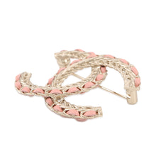 Load image into Gallery viewer, CHANEL CC Logo Chain Motif Brooch Pink/GoldAB8317-B08170-NI221 Gold Plated Leather
