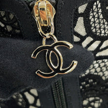 Load image into Gallery viewer, CHANEL Embroidery Grosgrain short boots BlackG45519-B15907-94305 race Size 371/2
