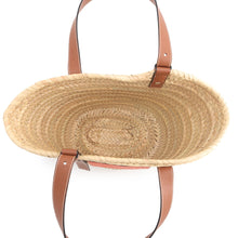 将图像加载到图库查看器中，LOEWE Basket Bag Natural/Orange/BrownA223S92X01 Raffia Leather Size Medium
