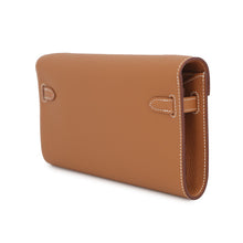 将图像加载到图库查看器中，HERMES Kelly wallet long to go Gold Epsom
