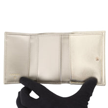 Load image into Gallery viewer, CHANEL CC Logo Small Flap Wallet Light GoldAP4655 MetalicCaviar Leather
