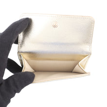 Load image into Gallery viewer, CHANEL CC Logo Small Flap Wallet Light GoldAP4655 MetalicCaviar Leather
