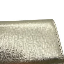 Load image into Gallery viewer, CHANEL CC Logo Small Flap Wallet Light GoldAP4655 MetalicCaviar Leather
