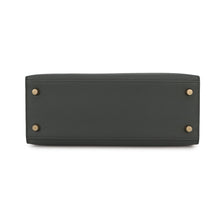 将图像加载到图库查看器中，HERMES Kelly Sellier tricolor Vert Mangrove/Green Pantan/Black Epsom Size 25
