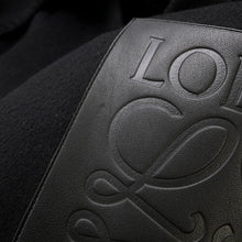 将图像加载到图库查看器中，LOEWE Anagram Patch Gown Coat Size M BlackS2291340PA Wool80% Cashmere20% Leather
