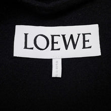 将图像加载到图库查看器中，LOEWE Anagram Patch Gown Coat Size M BlackS2291340PA Wool80% Cashmere20% Leather
