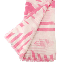 Load image into Gallery viewer, CHANEL CC Logo Large Stole Pink/White Cashmere100%

